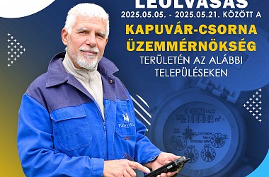 Aknás lakossági vízmérő leolvasás a Kapuvár-Csorna Üzemmérnökség területén